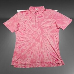 Peter Millar Pink Spiral Tie-Dye Polo Golf Shirt